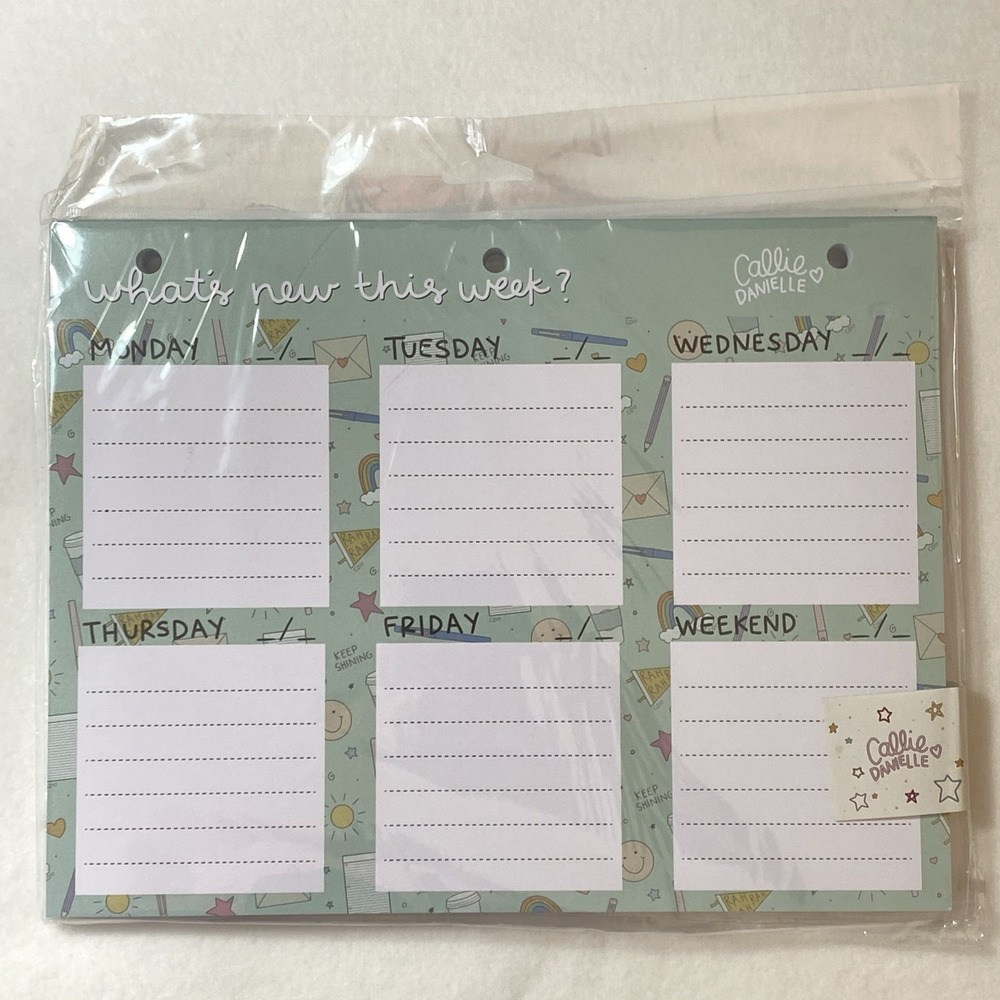 Callie Danielle What's New This Week Paper Notepad 52 Weekly To Do List Calendar